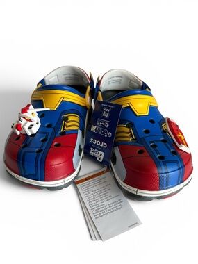 New Gundam Crocs - Blue Red Yellow Slip-On Clogs Men’s size 4 or Women’s Size 6